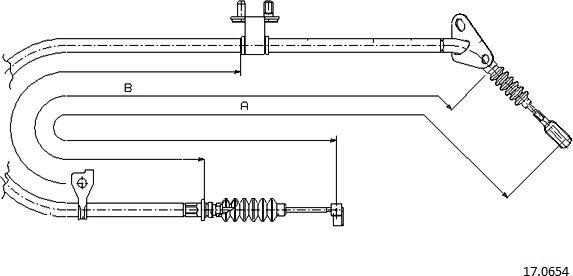 Cabor 17.0654 - Трос, гальмівна система autocars.com.ua