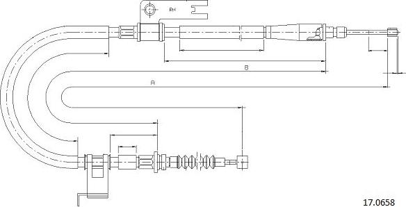 Cabor 17.0658 - Трос, гальмівна система autocars.com.ua