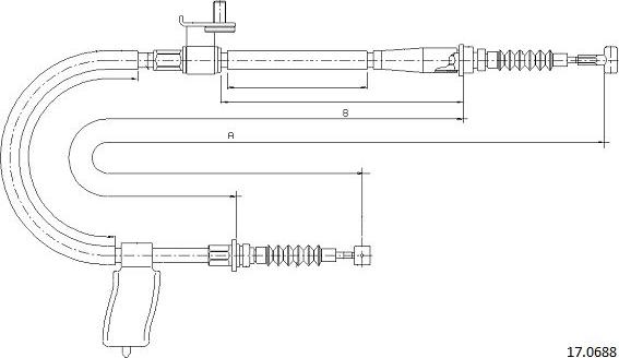 Cabor 17.0688 - Трос, гальмівна система autocars.com.ua