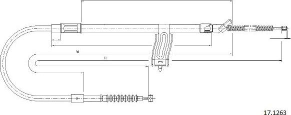 Cabor 17.1263 - Трос, гальмівна система autocars.com.ua