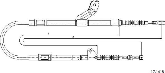 Cabor 17.1418 - Трос, гальмівна система autocars.com.ua