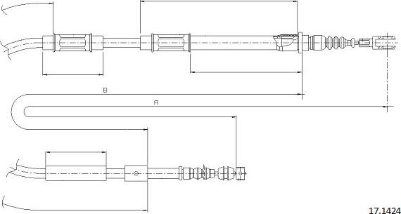 Cabor 17.1424 - Трос, гальмівна система autocars.com.ua
