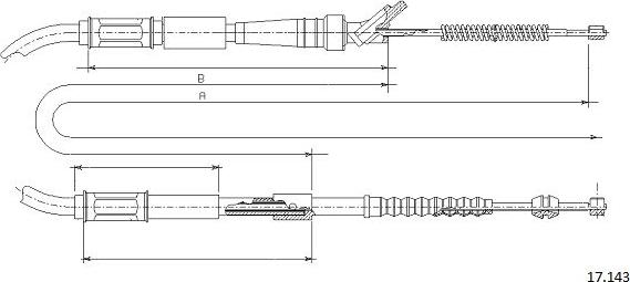 Cabor 17.143 - Трос, гальмівна система autocars.com.ua