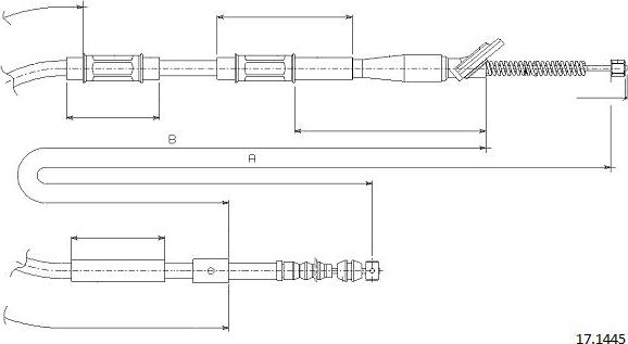 Cabor 17.1445 - Трос, гальмівна система autocars.com.ua