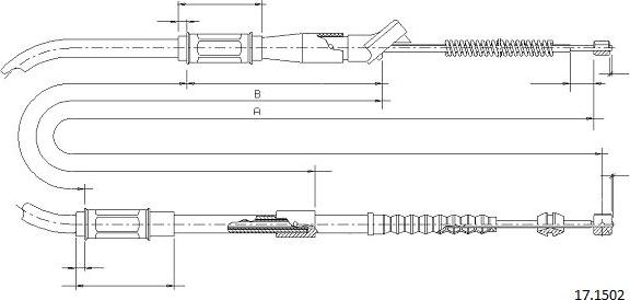 Cabor 17.1502 - Трос, гальмівна система autocars.com.ua