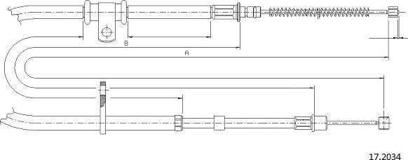 Cabor 17.2034 - Трос, гальмівна система autocars.com.ua