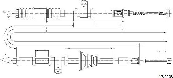 Cabor 17.2203 - Трос, гальмівна система autocars.com.ua