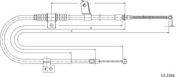 Cabor 17.2291 - Трос, гальмівна система autocars.com.ua
