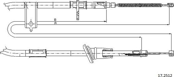 Cabor 17.2512 - Трос, гальмівна система autocars.com.ua