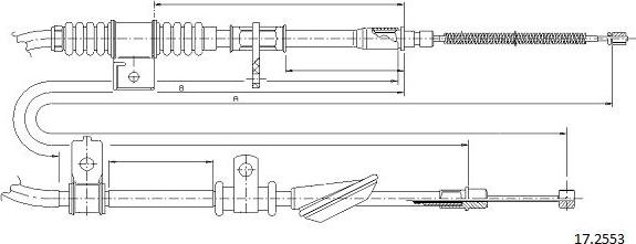 Cabor 17.2553 - Трос, гальмівна система autocars.com.ua