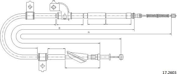 Cabor 17.2603 - Трос, гальмівна система autocars.com.ua