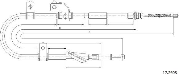 Cabor 17.2608 - Трос, гальмівна система autocars.com.ua