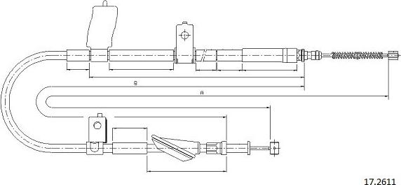 Cabor 17.2611 - Трос, гальмівна система autocars.com.ua