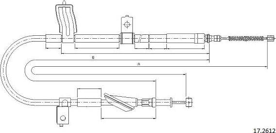 Cabor 17.2612 - Трос, гальмівна система autocars.com.ua