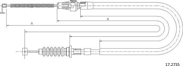 Cabor 17.2735 - Трос, гальмівна система autocars.com.ua