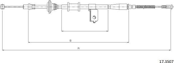 Cabor 17.3507 - Трос, гальмівна система autocars.com.ua