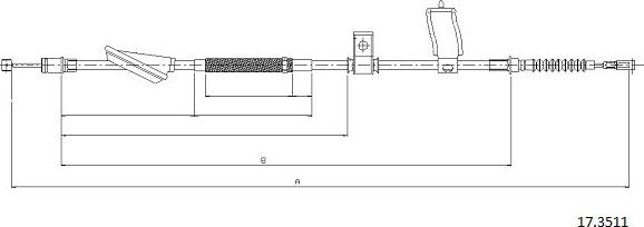 Cabor 17.3511 - Трос, гальмівна система autocars.com.ua