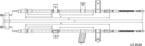 Cabor 17.3520 - Трос, гальмівна система autocars.com.ua