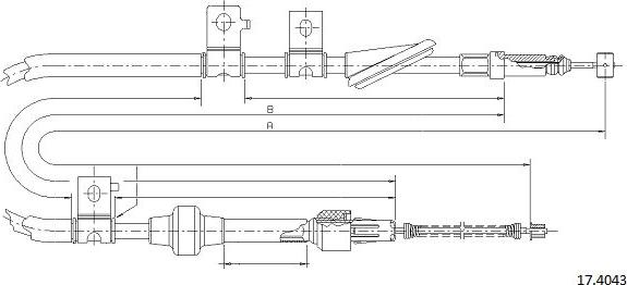 Cabor 17.4043 - Трос, гальмівна система autocars.com.ua