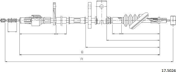 Cabor 17.5024 - Трос, гальмівна система autocars.com.ua
