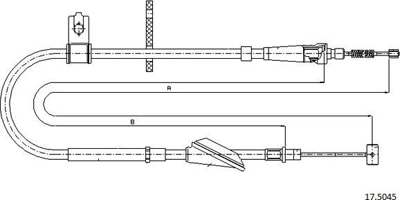 Cabor 17.5045 - Трос, гальмівна система autocars.com.ua