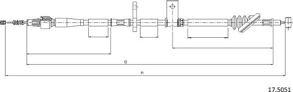 Cabor 17.5051 - Трос, гальмівна система autocars.com.ua