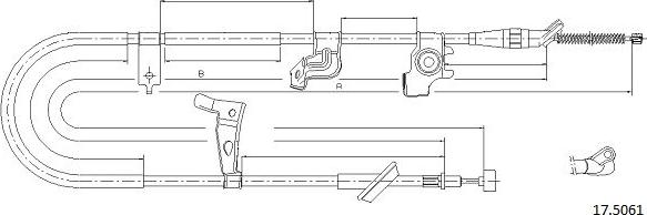 Cabor 17.5061 - Трос, гальмівна система autocars.com.ua
