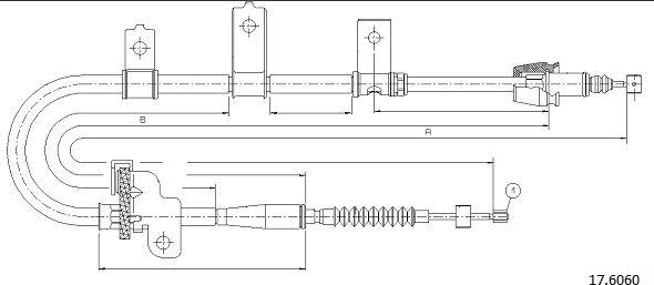 Cabor 17.6060 - Трос, гальмівна система autocars.com.ua