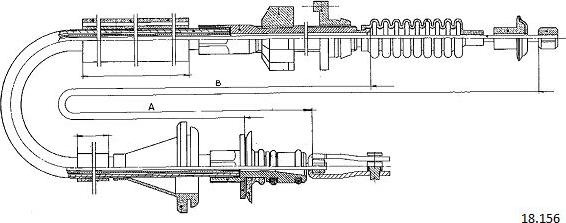 Cabor 18.156 - Трос, управління зчепленням autocars.com.ua