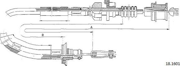 Cabor 18.1601 - Трос, управління зчепленням autocars.com.ua