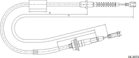 Cabor 18.2071 - Трос, управління зчепленням autocars.com.ua