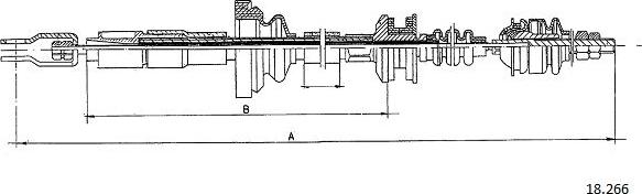 Cabor 18.266 - Трос, управління зчепленням autocars.com.ua