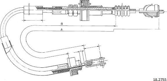 Cabor 18.2755 - Трос, управління зчепленням autocars.com.ua