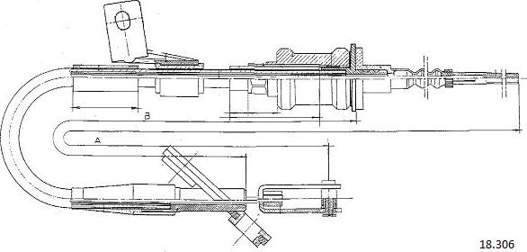 Cabor 18.306 - Трос, управління зчепленням autocars.com.ua
