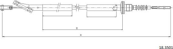Cabor 18.3501 - Трос, управління зчепленням autocars.com.ua