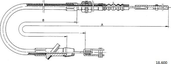 Cabor 18.600 - Трос, управління зчепленням autocars.com.ua