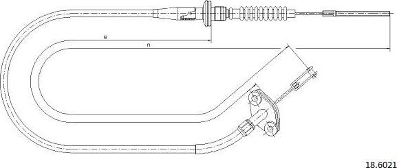 Cabor 18.6021 - Трос, управління зчепленням autocars.com.ua