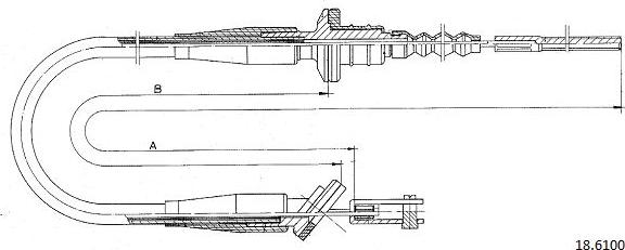 Cabor 18.6100 - Трос, управління зчепленням autocars.com.ua