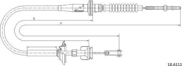 Cabor 18.6111 - Трос, управління зчепленням autocars.com.ua