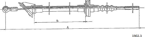 Cabor 1902.3 - Трос, управління зчепленням autocars.com.ua