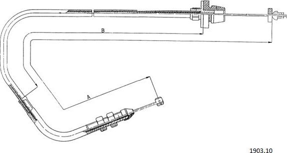 Cabor 1903.10 - Тросик газу autocars.com.ua