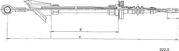 Cabor 322.5 - Трос, управління зчепленням autocars.com.ua