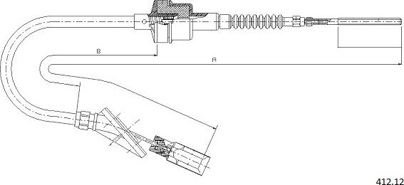 Cabor 412.12 - Трос, управління зчепленням autocars.com.ua