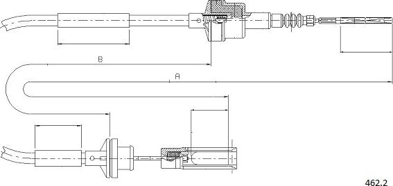 Cabor 462.2 - Трос, управління зчепленням autocars.com.ua