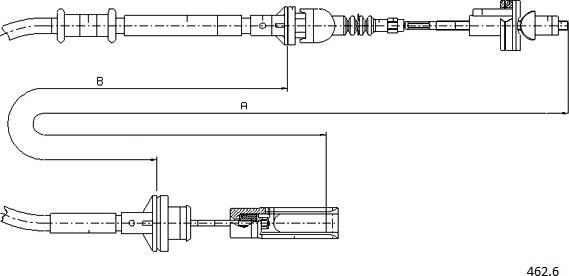 Cabor 462.6 - Трос, управління зчепленням autocars.com.ua