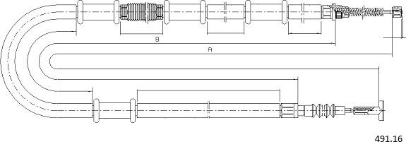Cabor 491.16 - Трос, гальмівна система autocars.com.ua