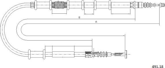 Cabor 491.18 - Трос, гальмівна система autocars.com.ua
