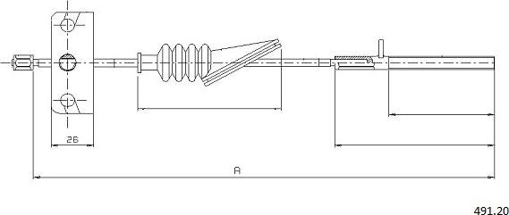 Cabor 491.20 - Трос, гальмівна система autocars.com.ua