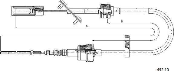 Cabor 492.10 - Трос, управління зчепленням autocars.com.ua