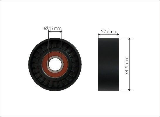 Caffaro 259-00 - Направляющий ролик, поликлиновый ремень avtokuzovplus.com.ua